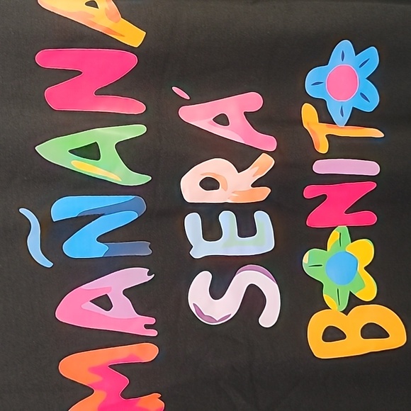 Black Graphic Tee with Colorful Print - Picture 5 of 7